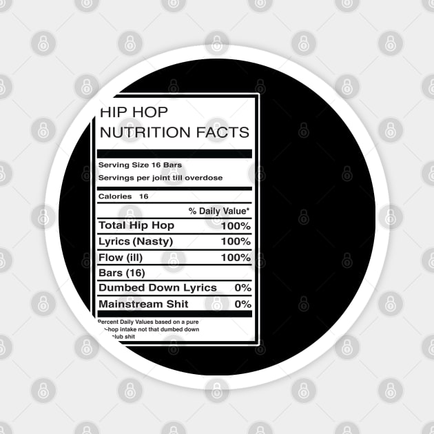 Hip Hop Nutrition Magnet by HipHopTees